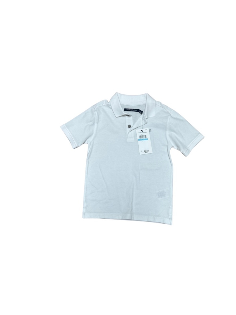 Calvin Klein White Kids Polo with Two-Button Placket Size 5
